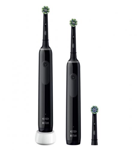 Braun Oral-B Pro 3 3900 | elektrische Zahnbrste mit 2 Handteilen - Farbe: schwarz